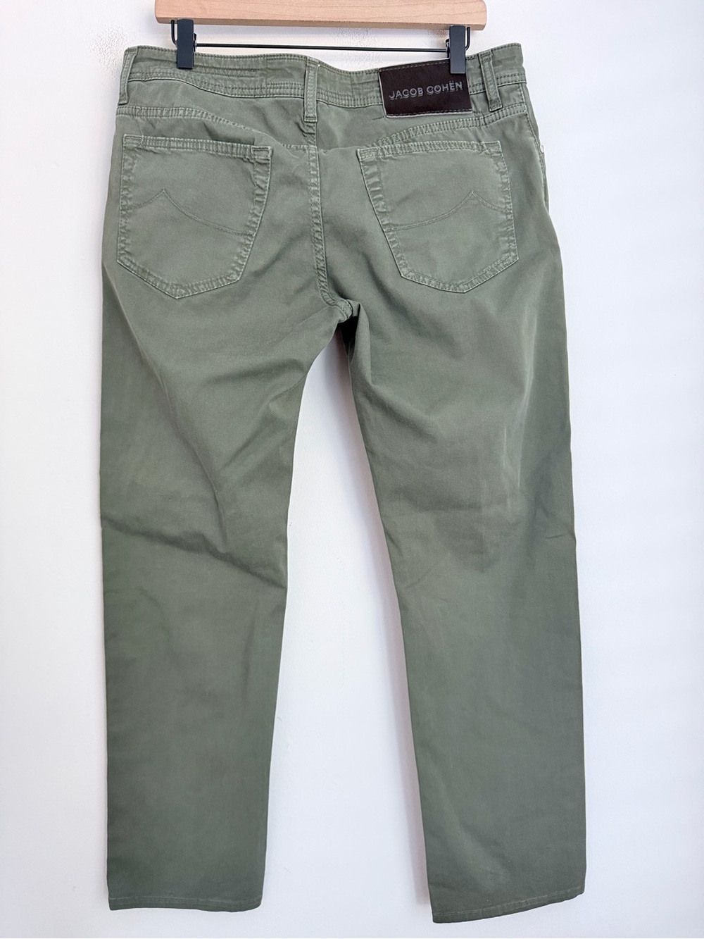 Jacob Cohen Bard Regular-Slim 5 Pocket Pants in Green Cotton Stretch 35 - Picture 2 of 6